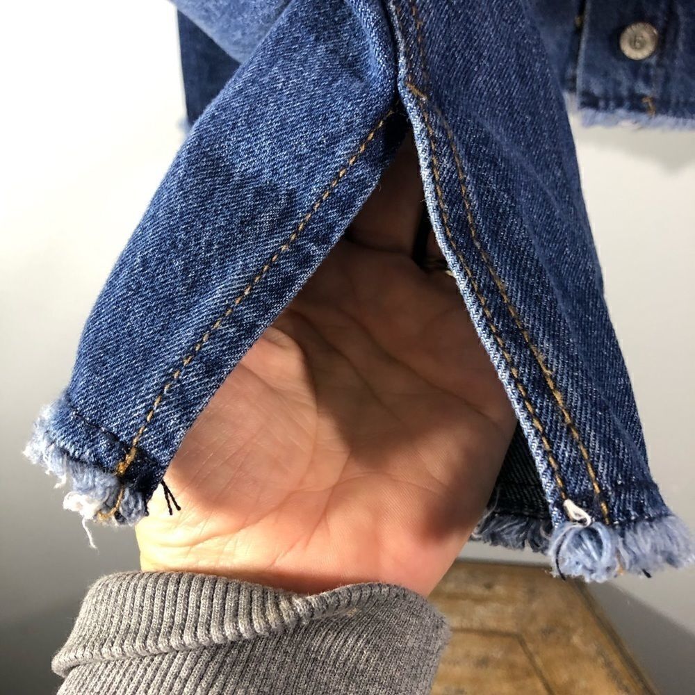 Denim Jacket with Patch Details Size Large - Picture 3 of 7